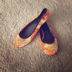 Orange Patterned Flats